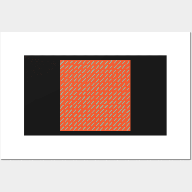 Lines and obliques, Organic strokes in linear formation, minimalist orange and teal Wall Art by FrancesPoff